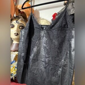 334 // NWT Olivaceous faux leather & lace top - SEXY // M